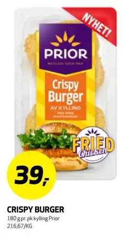 Bunnpris CRISPY BURGER tilbud