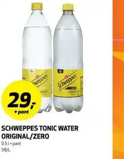 Bunnpris SCHWEPPES TONIC WATER ORIGINAL/ZERO tilbud
