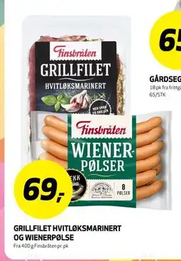 Bunnpris GRILLFILET HVITLØKSMARINERT OG WIENERPØLSE tilbud