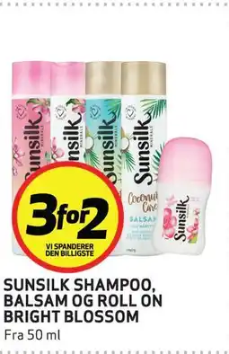 Bunnpris SUNSILK SHAMPOO, BALSAM OG ROLL ON BRIGHT BLOSSOM tilbud