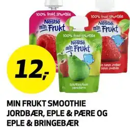 Bunnpris MIN FRUKT SMOOTHIE JORDBÆR, EPLE & PÆRE OG EPLE & BRINGEBÆR tilbud