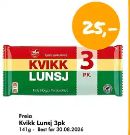 Havaristen Freia Kvikk Lunsj 3pk tilbud