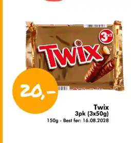 Havaristen Twix 3pk tilbud