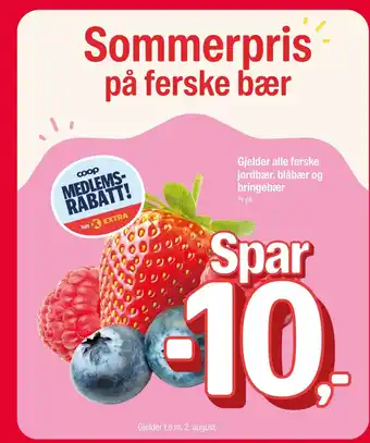 Gjelder alle ferske jordbær, blåbær og bringebær