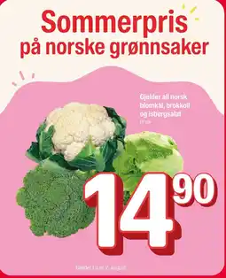 Coop Extra Gjelder all norsk blomkål, brokkoli og isbergsalat tilbud