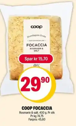 Coop Extra Coop focaccia tilbud