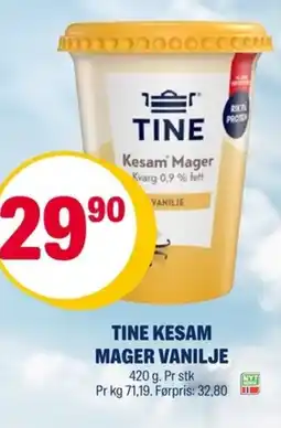 Coop Extra Tine Kesam mager vanilje tilbud