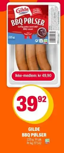 Coop Extra Gilde BBQ pølser tilbud