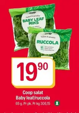 Coop Extra Coop salat Baby leaf/ruccola tilbud