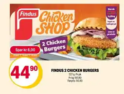 Coop Extra Findus 2 chicken burgers tilbud