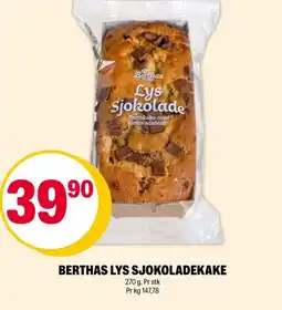 Coop Extra Berthas lys sjokoladekake tilbud