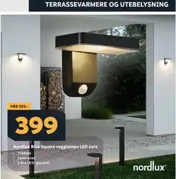 Megaflis Nordlux Rica Square vegglampe LED sort tilbud