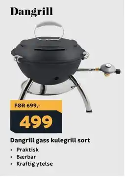 Megaflis Dangrill gass kulegrill sort tilbud
