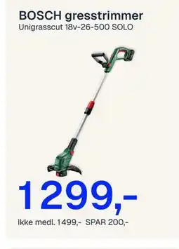 Jernia BOSCH gresstrimmer tilbud