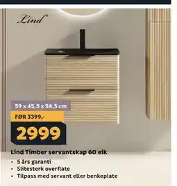 Megaflis Lind Timber servantskap 60 eik tilbud