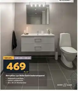 Megaflis BerryAlloc Lys Skifer Satin baderomspanel tilbud