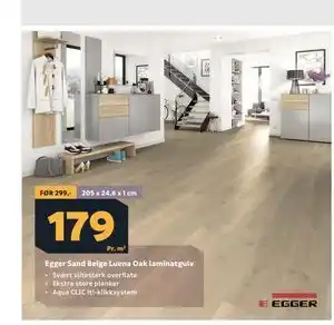 Megaflis Egger Sand Beige Luena Oak laminatgulv tilbud