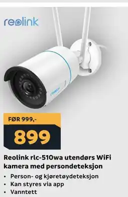 Megaflis Reolink rlc-510wa utendørs WiFi kamera med persondeteksjon tilbud