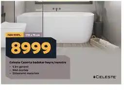 Megaflis Celeste Caserta badekar høyre/venstre tilbud