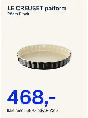 Jernia LE CREUSET paiform tilbud