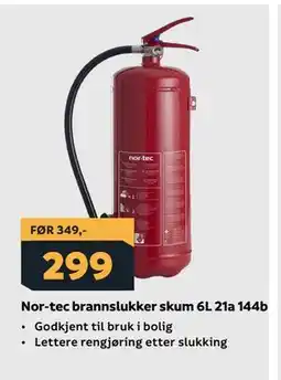 Megaflis Nor-tec brannslukker skum 6L 21a 144b tilbud
