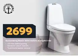 Megaflis Gustavsberg Nautic 5500 toalett m/skjult S-lås tilbud