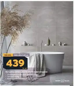 Megaflis Berryalloc skifer natur br 60x60 baderomspanel tilbud