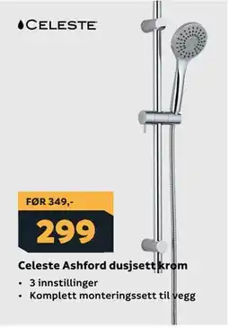 Megaflis Celeste Ashford dusjsett krom tilbud
