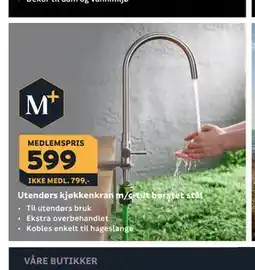 Megaflis Utendørs kjøkkenkran m/c-tut børstet stål tilbud