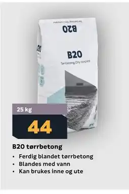 Megaflis B20 tørrbetong tilbud