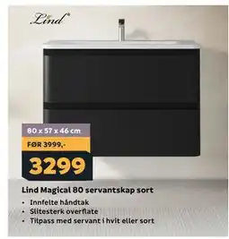 Megaflis Lind Magical 80 servantskap sort tilbud