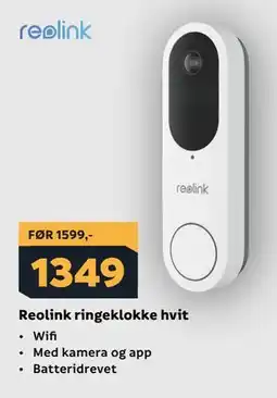 Megaflis Reolink ringeklokke hvit tilbud