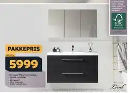 Megaflis Lind Luxury 100 sort servantskap + servant + speilskap tilbud