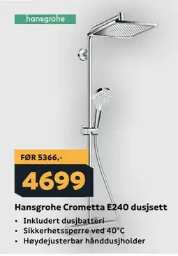 Megaflis Hansgrohe Crometta E240 dusjsett tilbud