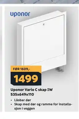 Megaflis Uponor Vario C skap IW 535x649x110 tilbud