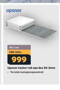 Megaflis Uponor tacker rull eps des 30-2mm tilbud