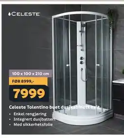 Megaflis Celeste Tolentino buet dusjkabinett hvit tilbud