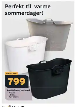 Megaflis Badebalje sort, hvit og grå tilbud