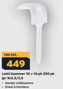 Megaflis Letti klammer 10-r-16 ph 200 pk (pr 3x2,5/2,5 tilbud
