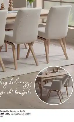 Bohus COMFY regulerbar spisestol med armlene tilbud