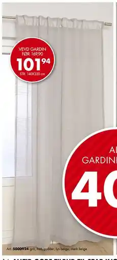 Sparkjøp VEVD GARDIN tilbud