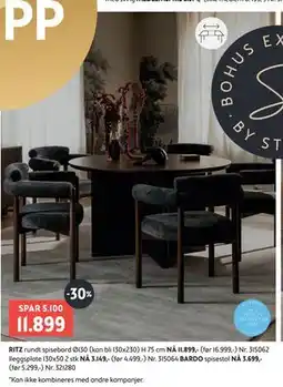 Bohus RITZ rundt spisebord tilbud