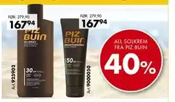 Sparkjøp ALL SOLKREM FRA PIZ BUIN tilbud
