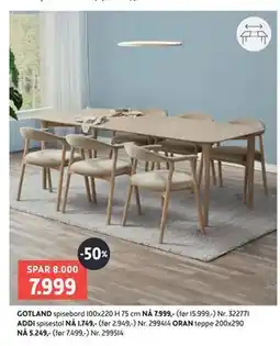 Bohus GOTLAND spisebord tilbud