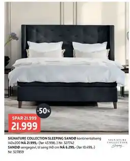 Bohus SIGNATURE COLLECTION SLEEPING SANDØ kontinentalseng 140x200 tilbud