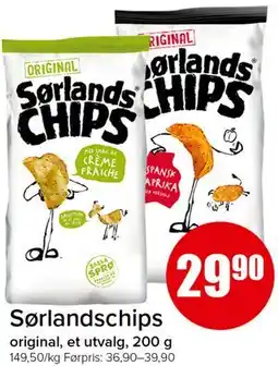 Spar Sørlandschips tilbud
