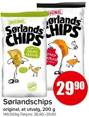 Spar Sørlandschips tilbud