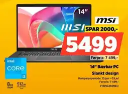 POWER Msi 14" Bærbar PC Slankt design tilbud