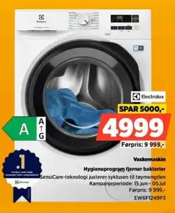 POWER Electrolux Vaskemaskin Hygieneprogram fjerner bakterier tilbud