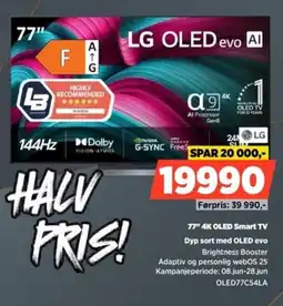 POWER Lg 77" 4K OLED Smart TV Dyp sort med OLED evo tilbud